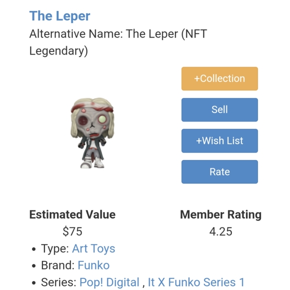 Funko Pop NFT The Leper IT Limited 1800 pcs #183 - Picture 12 of 12